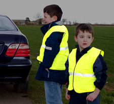 In the event of a roadside emergency ensure all your family are visible.